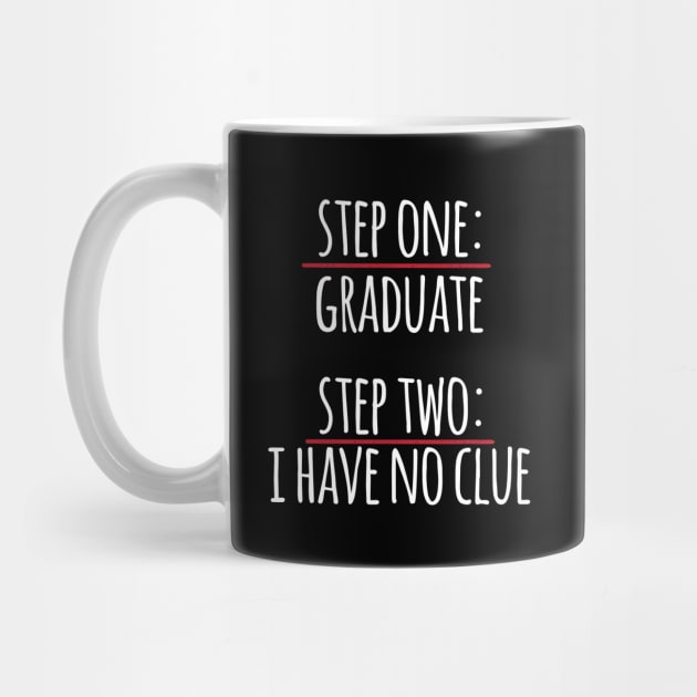 Step One Graduate Step Two No Clue by thingsandthings